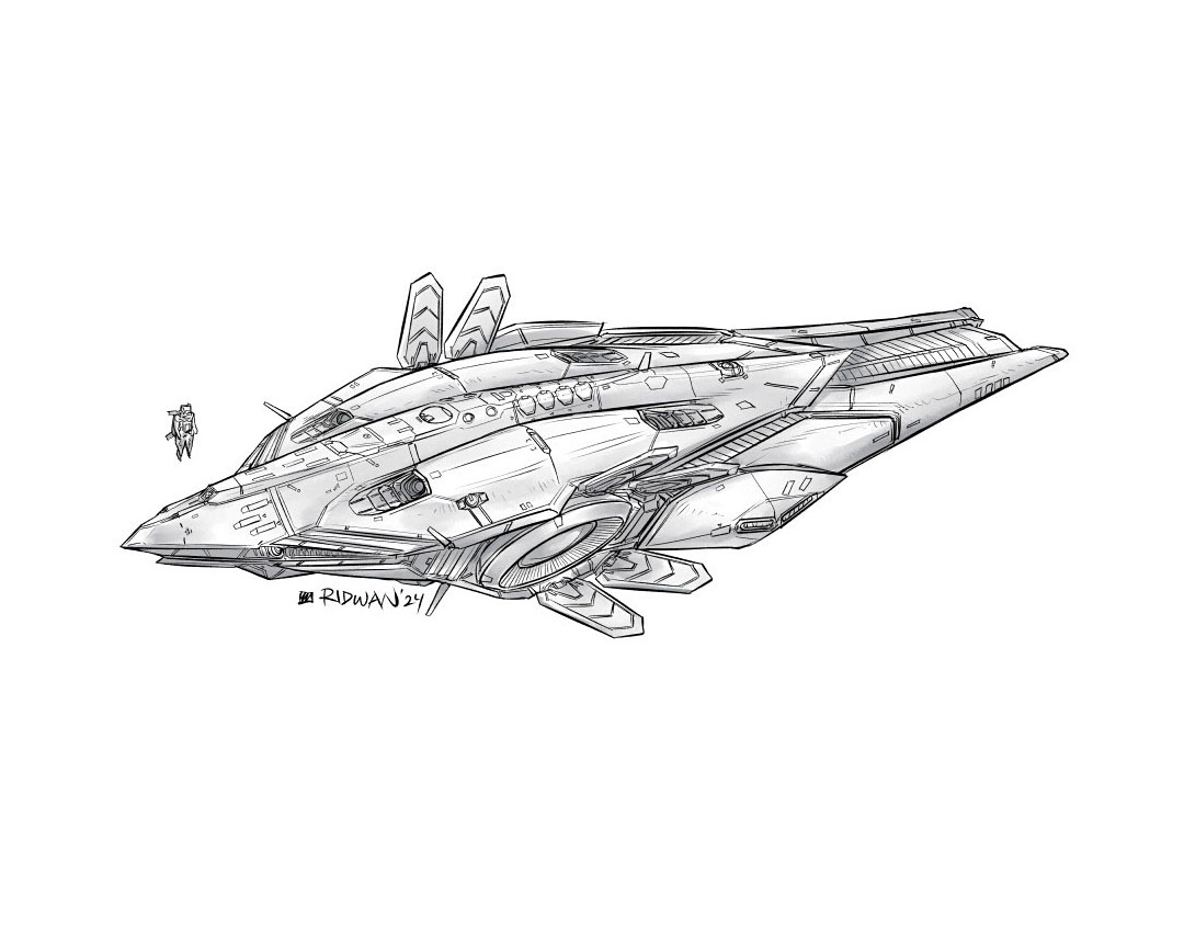 Some space fighter ship of some kind :)
#mecha #illust #イラスト #scifi