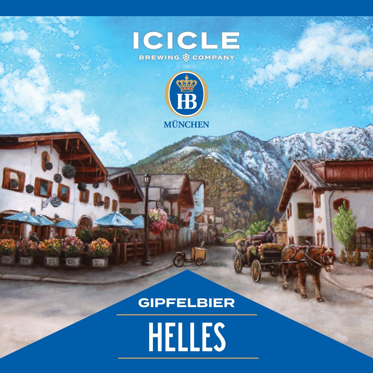 Announcing an exciting new collaboration beer release with @hofbrauusa next week: Gipfelbier Helles! We're throwing a big release party Thursday, May 9 at our taproom; tapping the first keg at 5pm! Alphorns, live music, stein holding, family friendly activities, and more!