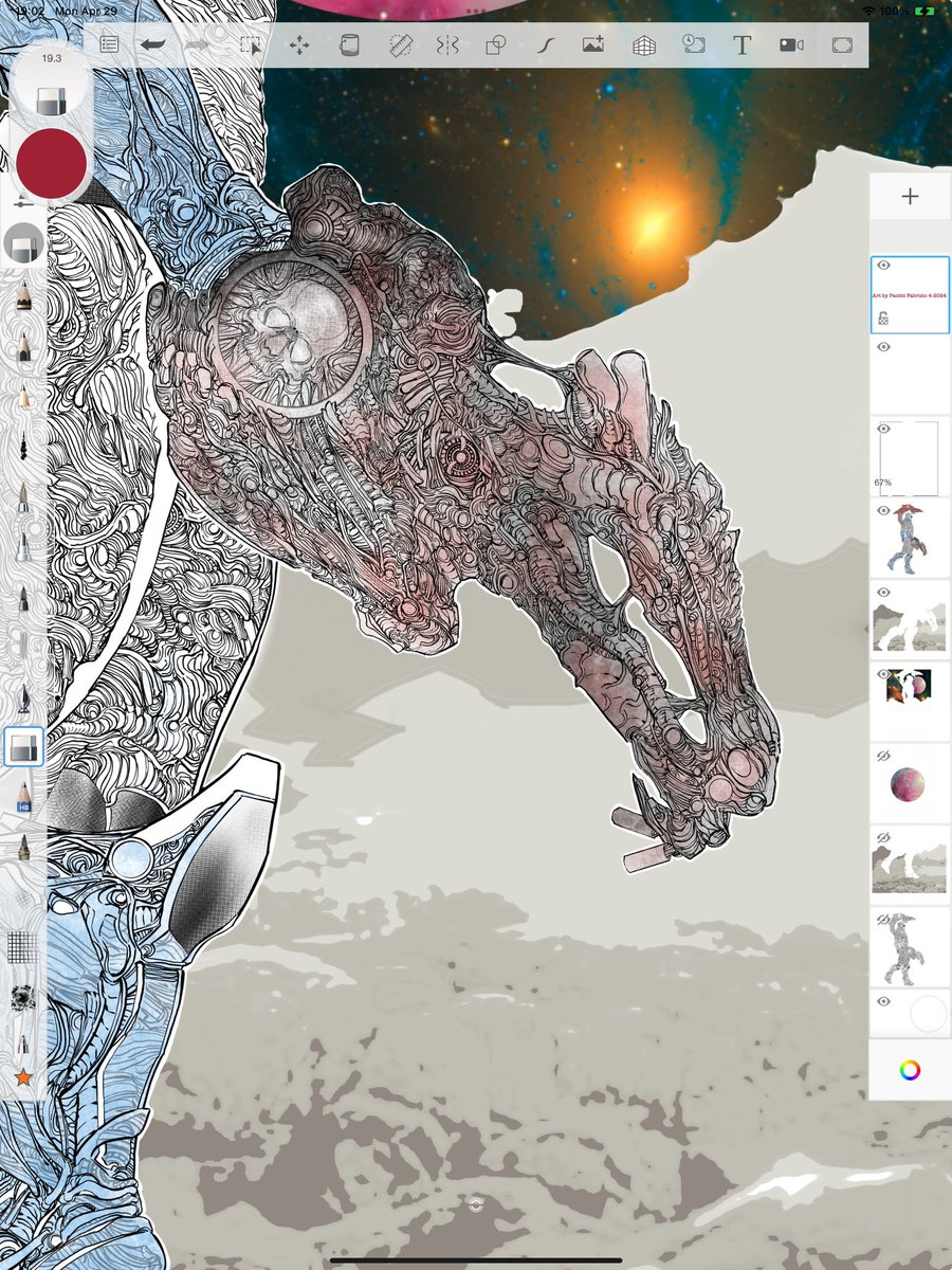 Close up, and almost finished 😇… #art #artwork #progress #wip #drawing #disegno #design #illustration #scifi #scifiart #lineart #linework #dark #darkart #darksurrealism #composition #surrealism #popsurrealism #digitalart #digitalillustration #digitaldrawing #details #skull