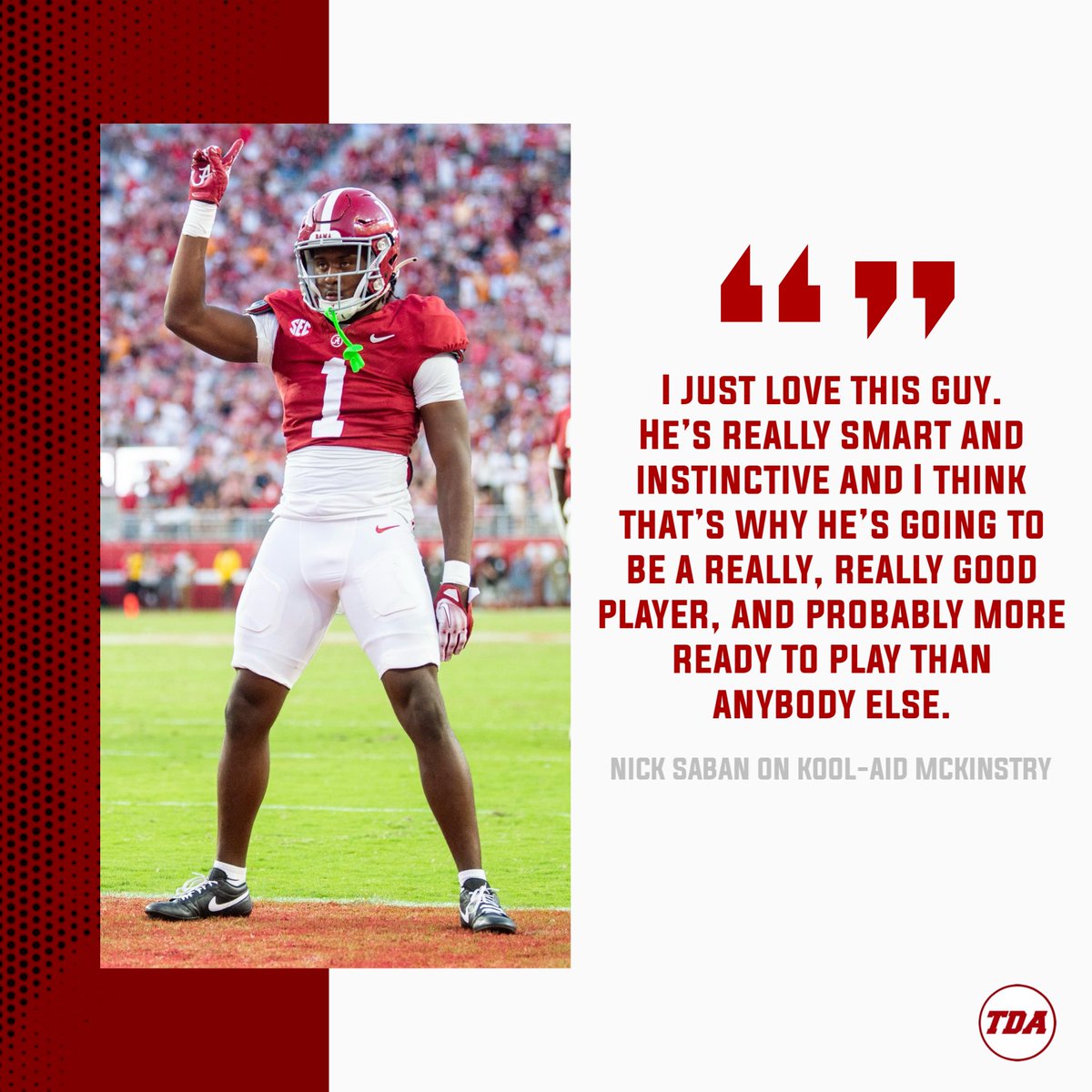 Nick Saban believes Kool-Aid McKinstry is ‘more ready to play’ than anyone else in this year’s draft class 😳

bit.ly/3xX43GZ