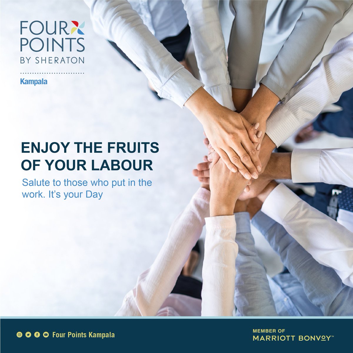 A big thank you to all the hard-working individuals who keep our nation thriving. From Four Points by Sheraton Kampala, we celebrate your dedication! #LabourDay #FourPointsKampala