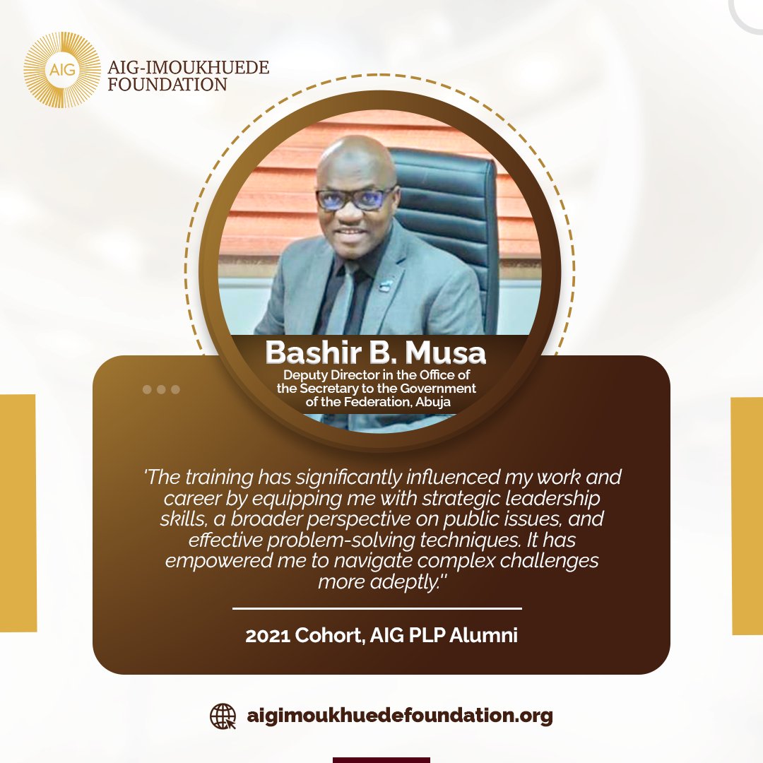 AigFoundation's tweet image. From fostering connections to refining abilities, the AIG Public Leaders Programme consistently makes a significant impact on participants.​​

Apply via bit.ly/AIGTTPLP24 to join a community of exceptional public servants.​​
#AigPublicLeadersProgramme