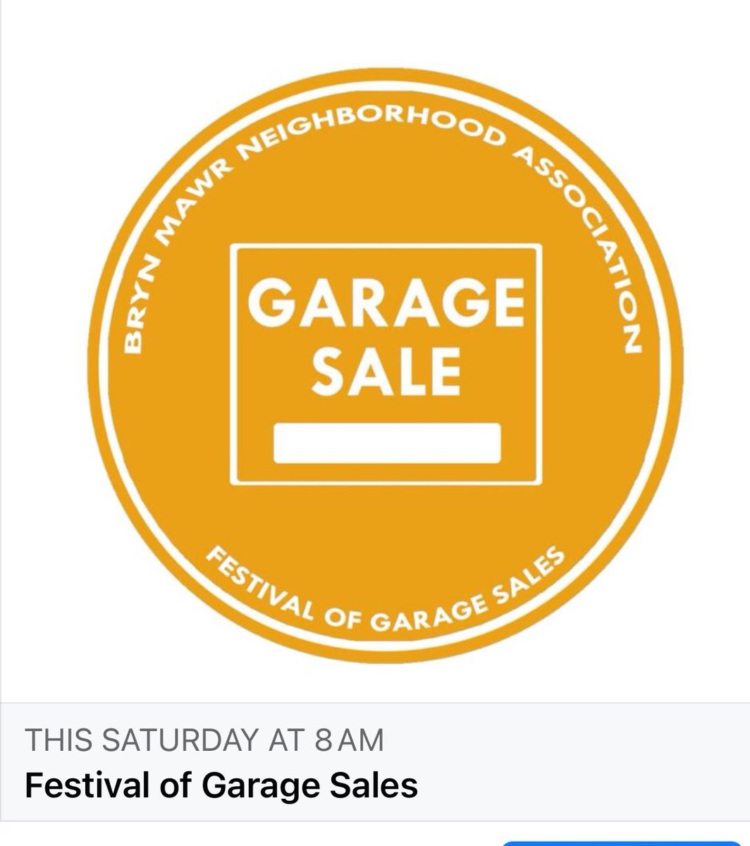 ￼

Festival of Garage Sales May 4! There will be food trucks from Pimento Jamaican Kitchen, Sweet Frucci's Ice Cream, Tasty Treats. Plus delicious food from our own La Mesa, Cuppa Java, Bryn Mawr Pizza and Deli.  The map goes live Friday night, May 3 at bmna.org