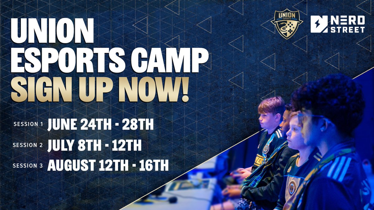 ⚽️ Soccer and gaming will collide this summer! 🎮 We are so excited to bring this joint camp to young gamers and soccer fans together with the @PhilaUnion. The camps will take place inside the Subaru Esports Hub and at the @WSFS_Sportsplex! philadelphiaunion.com/stadium/esport…