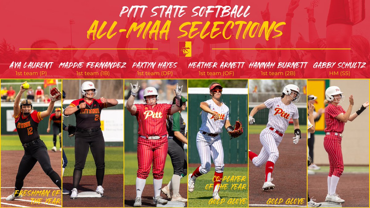 🚨ALL-MIAA SOFTBALL🚨 SIX Gorillas earn All-MIAA Softball recognition today 🦍🥎 ✔️FIVE 1st team All-MIAA selections ✔️TWO Gold Glove selections ✔️co-Player of the Year ✔️Freshman of the Year @Gorilla_SFB|@pittstate