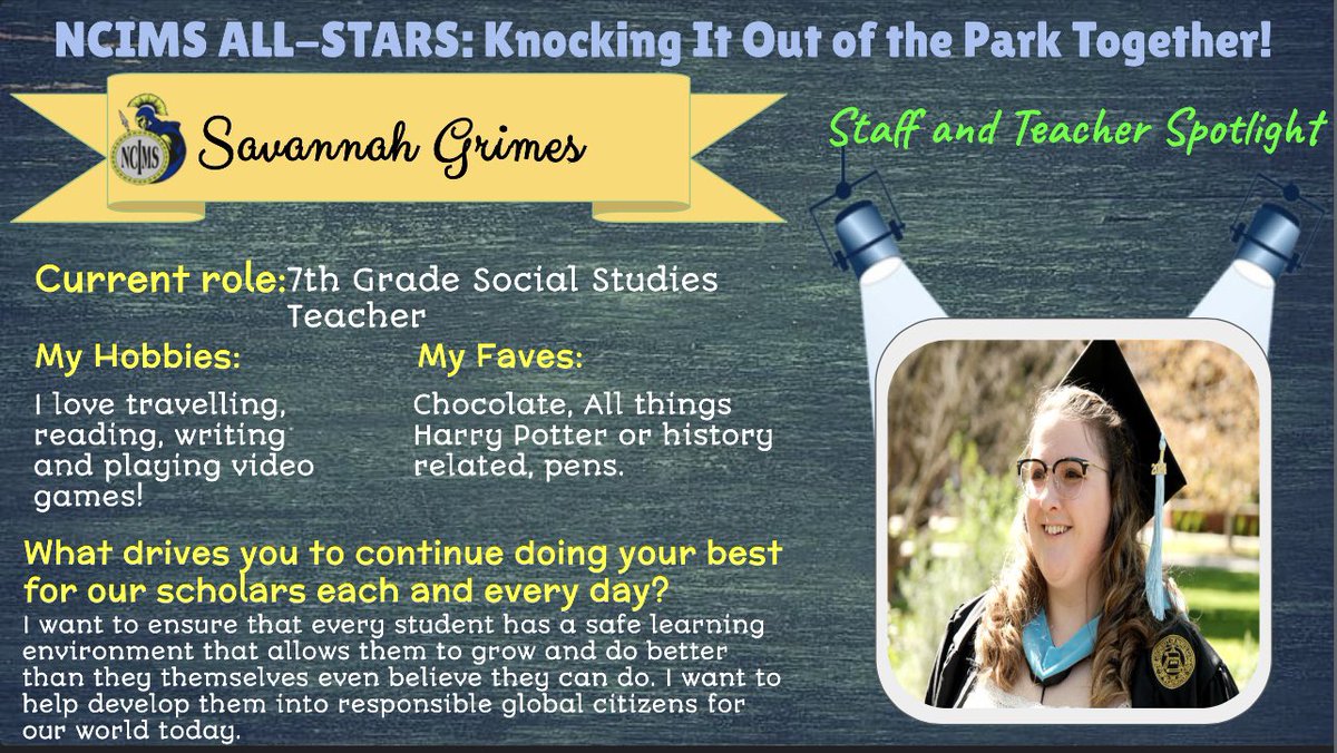 🌟 Spotlight on Distinction! Meet the Superb Ms. Grimes: 7th Grade Social Studies Teacher
#TeacherSpotlight #TeacherAppreciationWeek #teaching 🍎🎉 #TitanNCIMS