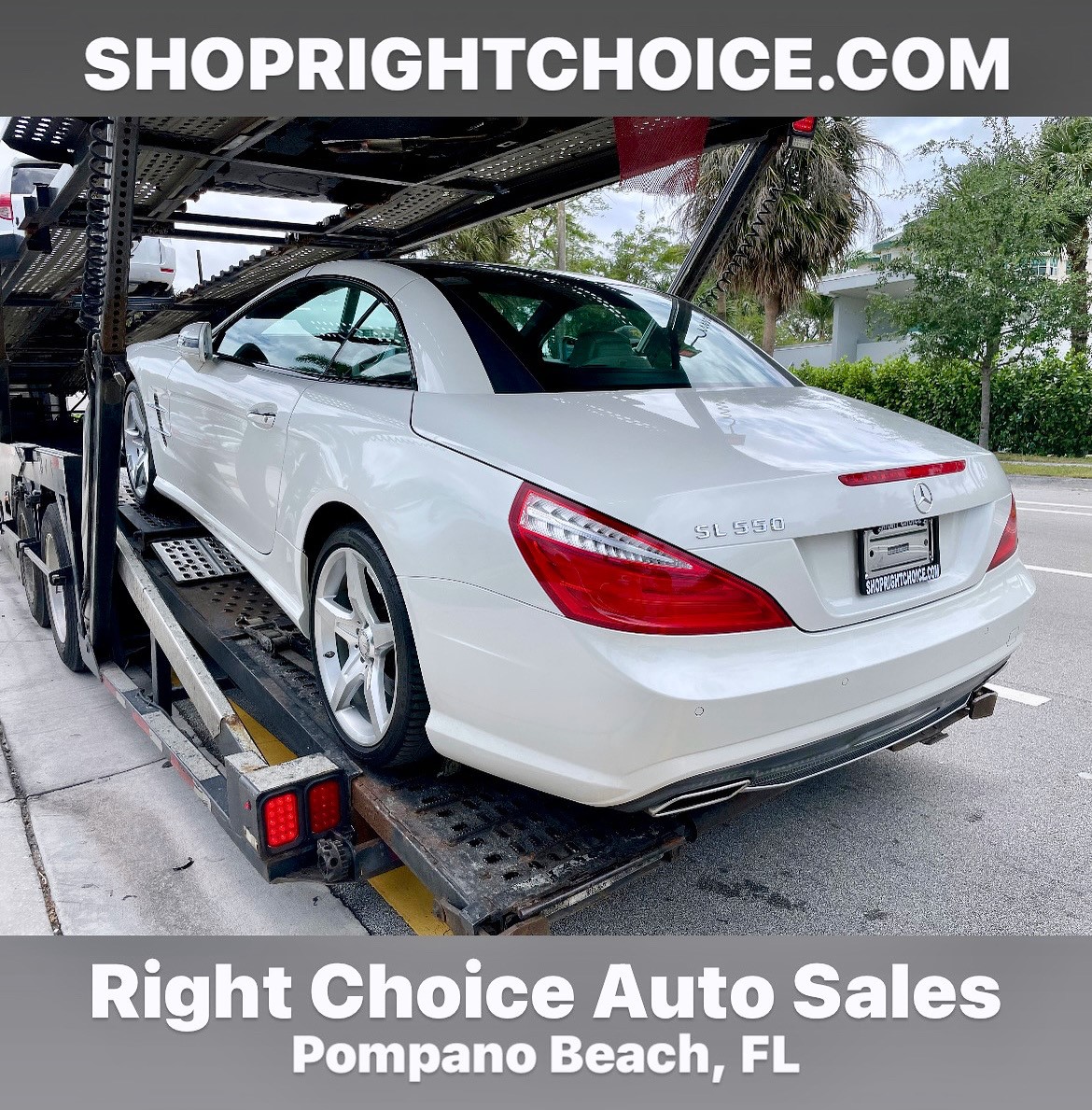 2013 Mercedes-Benz SL550 on its way to its new home in Philadelphia, PA! #RightChoiceAutoSales in Pompano Beach, FL delivers #thebest used luxury cars to your home!  #cardelivery #usedcardealer