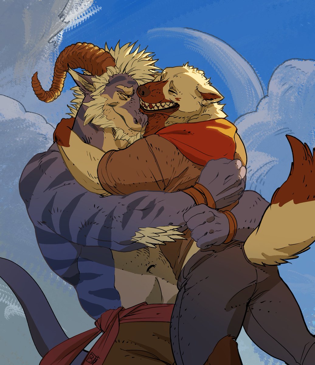 Hugging your friends is fun Lovely piece by @sinto_j featuring @TFiddlerArt