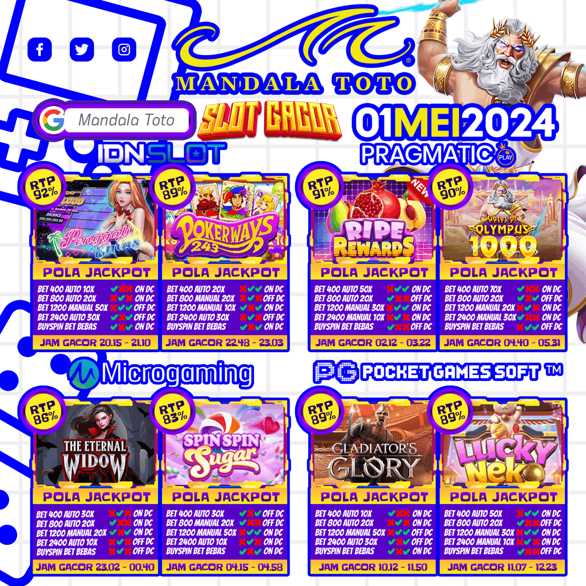 INFO BOCORAN SELAMA 1 Mei 2024 POLA RTP SLOT GACOR PASTI BANJIR SCATTER AUTO MENANG MAIN PAGI INI

DAFTAR MANDALATOTO SEKARANG❗
heylink.me/linkgacor-10k