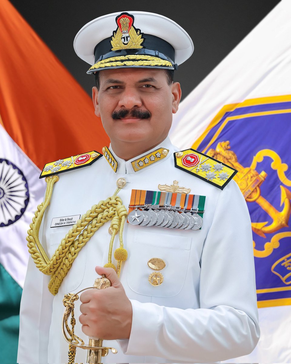 Admiral Dinesh K Tripathi, PVSM, AVSM, NM, assumed command of the #IndianNavy as the 26th Chief of the Naval Staff