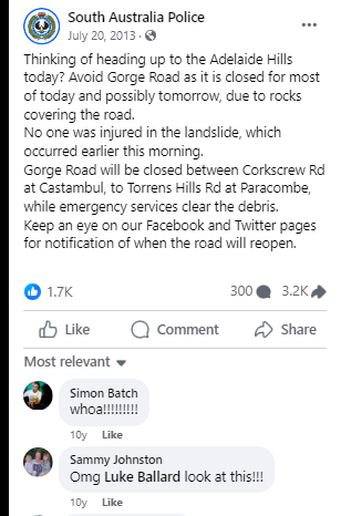 Claim: large boulders fell on the road at the #MaiMahiu escarpment due to the heavy rains.

Verdict: No, this did not happen in Kenya.

Summary: The <a href="/facebook/">Facebook</a>  image  depicting boulder on Mai Mahiu road was taken in Gorge Road in the Adelaide Hills, Australia, and dates back to