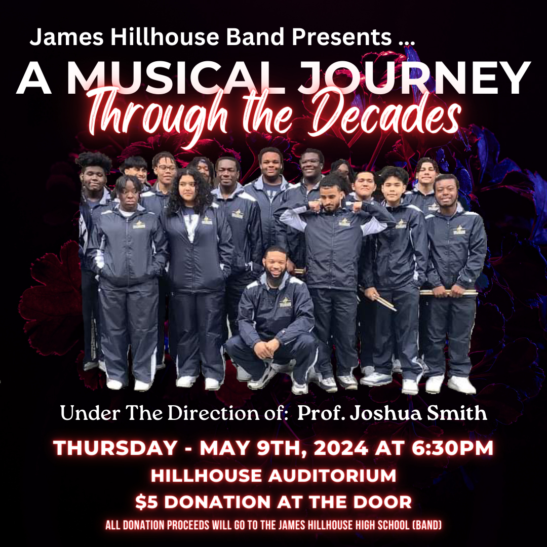 James Hillhouse Band Presents A Musical Journey Through the Decades. May 9th 6:30 pm Hillhouse Auditorium.
ow.ly/Brmh50RsQwo