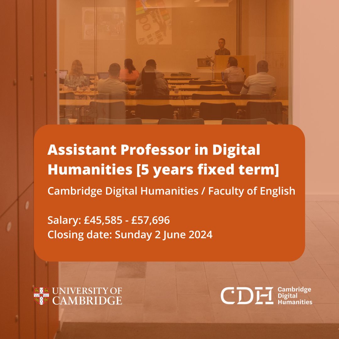 What are you up to between 2024 and 2029? We're looking for an Assistant Professor in Digital Humanities to help shape the next five years at CDH 🧭 Could it be you? Apply by 2 June. 🔗 buff.ly/3WljyCD