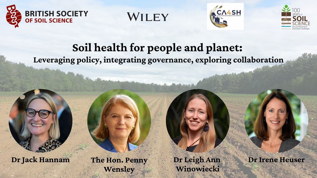 We are delighted to be hosting a panel session during the @IUSS_ORG Centennial on Monday 20 May from 1-2pm. It will be on 'soil health for people and planet' and will feature @Dirt_Science, Penny Wensley, @lawinowiecki and @IreneHeuser. READ MORE: ow.ly/Fx3U50RsPuQ