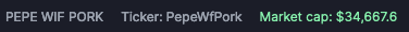 For the culture i bought $PepeWifPork at 34k mc:📸 👏🤣