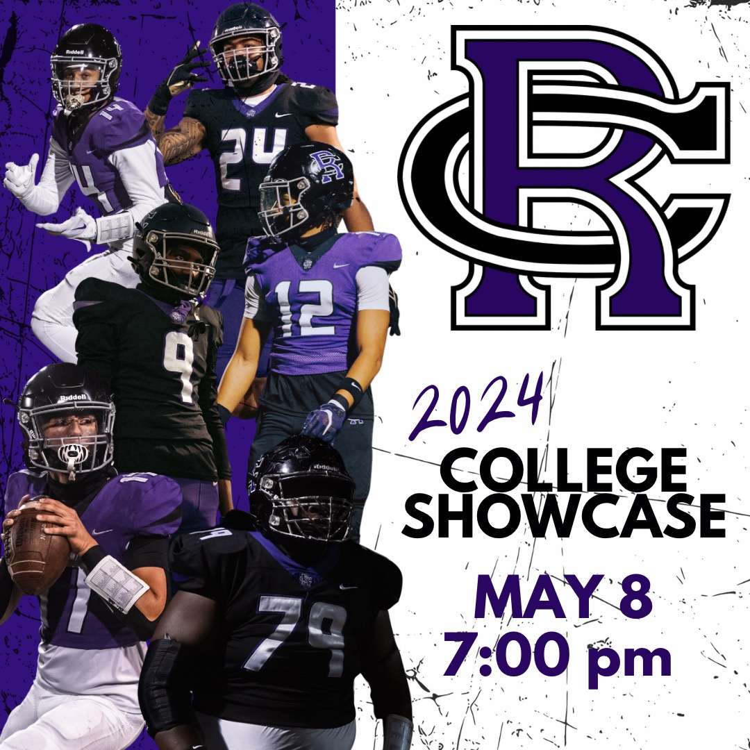 Another big event coming to to RCHS on May 8th at 7pm. Giving our kids the opportunity to showcase their skills in front of the college scouts. #WeAreRancho🖤💜
