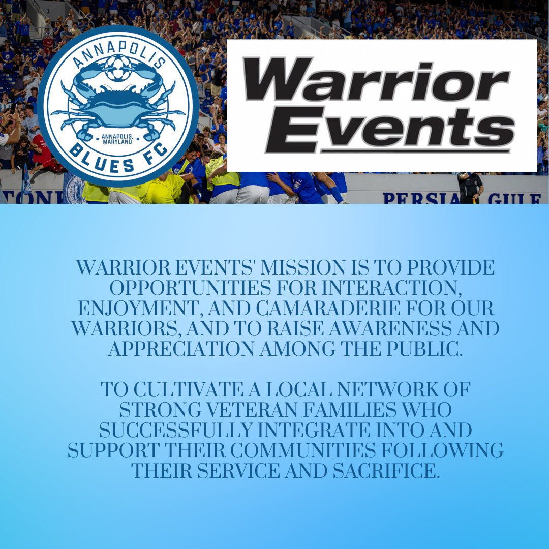 The fourth and final Community Shield Partner, Warrior Events! 💙 @warrioreventsmd does so much good for those who have served our great country! Read more about Warrior Events online! 🇺🇸