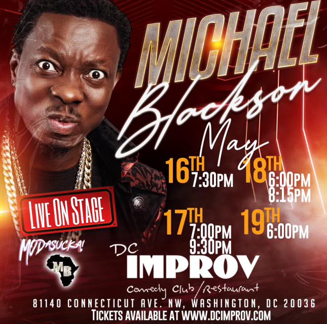 So, @The4fricanDream will surely be at the @DCimprov to catch @MichaelBlackson LIVE come the middle of May 2024! . Do come join us #laugh with the #African #King of #Comedy... . And don't forget to get your tickets here now, share this with yur friends too|dcimprov-com.seatengine.com/events/86112