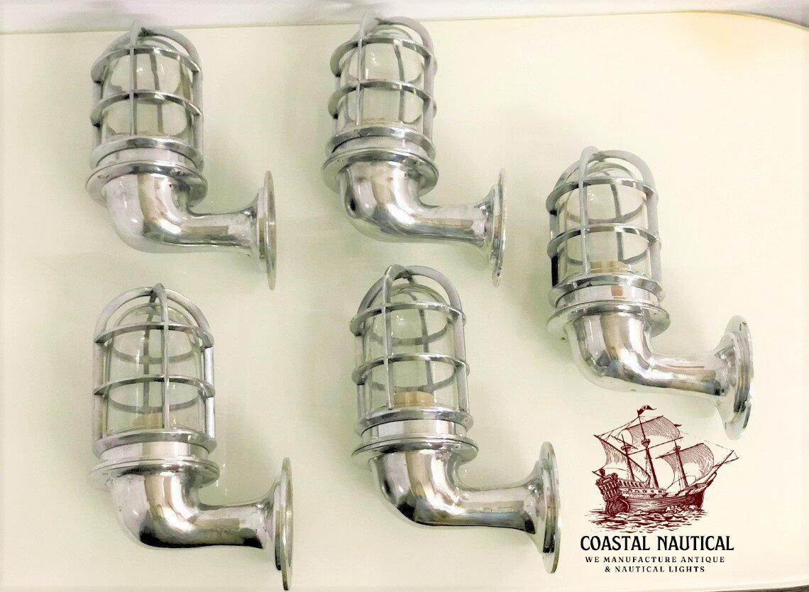 Excited to share the latest addition to my #etsy shop: Nautical Marine Replica Aluminum Wall Sconce Oceanic Bulkhead Light Fixture 5 Pcs etsy.me/4dhvXOf #silver #housewarming #halloween #bedroom #industrialutility #nauticallight #shiplight #vintagelight #sconcelight