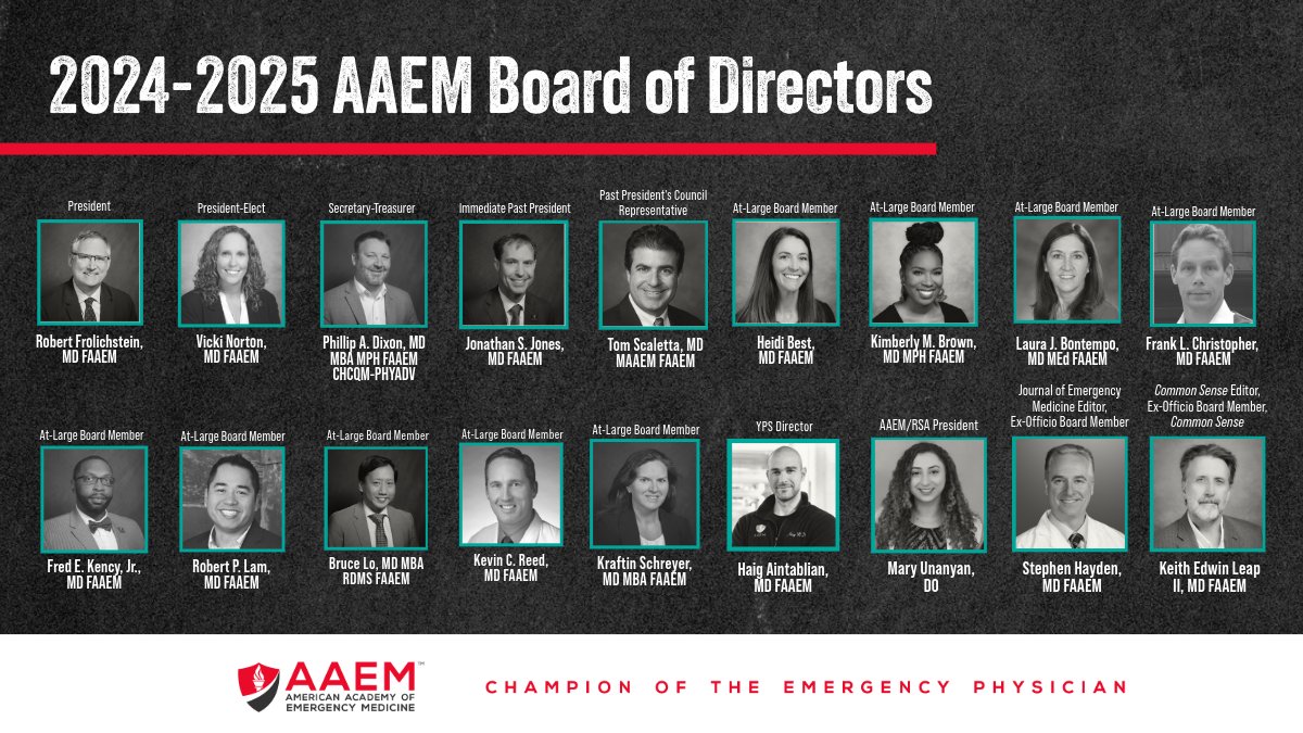 We are pleased to introduce the 2024-2025 AAEM Board of Directors. Congratulations to all of our newly elected and appointed members and a big thank you to all the incredible candidates that put their hat in the ring. We look forward to all you will accomplish in the next year.