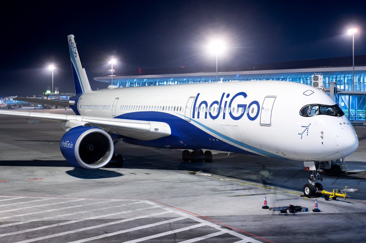 #Indigo received its first A350 today, with half of the remaining deliveries set for 2025 and the full order to be completed by 2027, ahead of schedule ✨💫 @IndiGo6E @AAI_Official @DGCAIndia @MoCA_GoI @flightradar24 @JetPhotos @Airbus