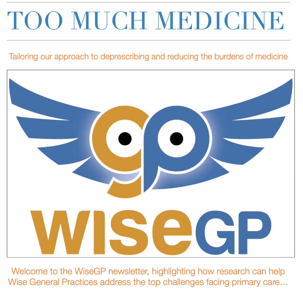 Our April WiseGP Newsletter is about...  

TOO MUCH MEDICINE 🩺📷 

➡️wisegp.co.uk/newsletter/too…… 

A focus on deprescribing, how we can reduce the harms of too much medicine, plus some inspiration from our prescribing GEMS!

@rcgp @sapcacuk @NIHRSPCR @HYMS_APC @GPPACT