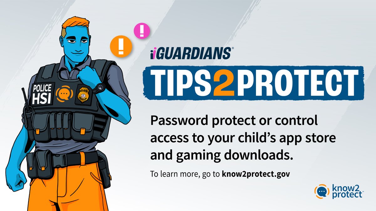 iGuardian Jesse Justice’s tip is to password protect or control access to your child’s app store and gaming downloads. #K2P #ParentingTips