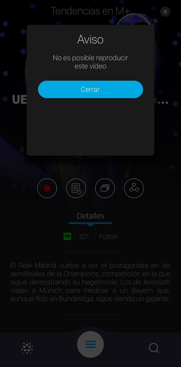 Guapísimo pagar 160€ al mes para que no me dejen ver el partido.

Uno de los motivos principales por los que pago y no pirateo es precisamente para que no me falle en estos momentos.

 ¿Ahora qué debo hacer?

 @movistar_es @MovistarPlus @MovistarFutbol @Tebasjavier