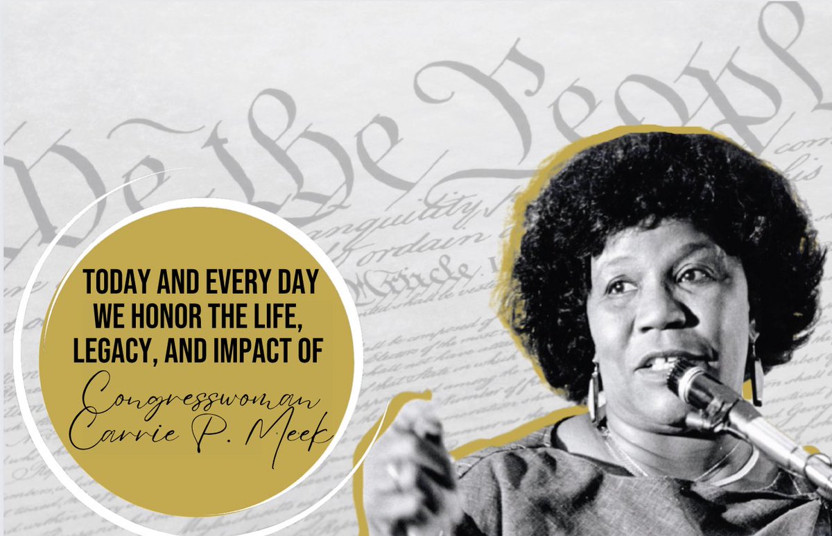 Honoring Congresswoman Carrie P. Meek's remarkable legacy. Her unwavering commitment to her constituents and positive change impacted countless lives. May her service-driven spirit guide us toward a more just world. Happy Heavenly Birthday, Congresswoman Meek!