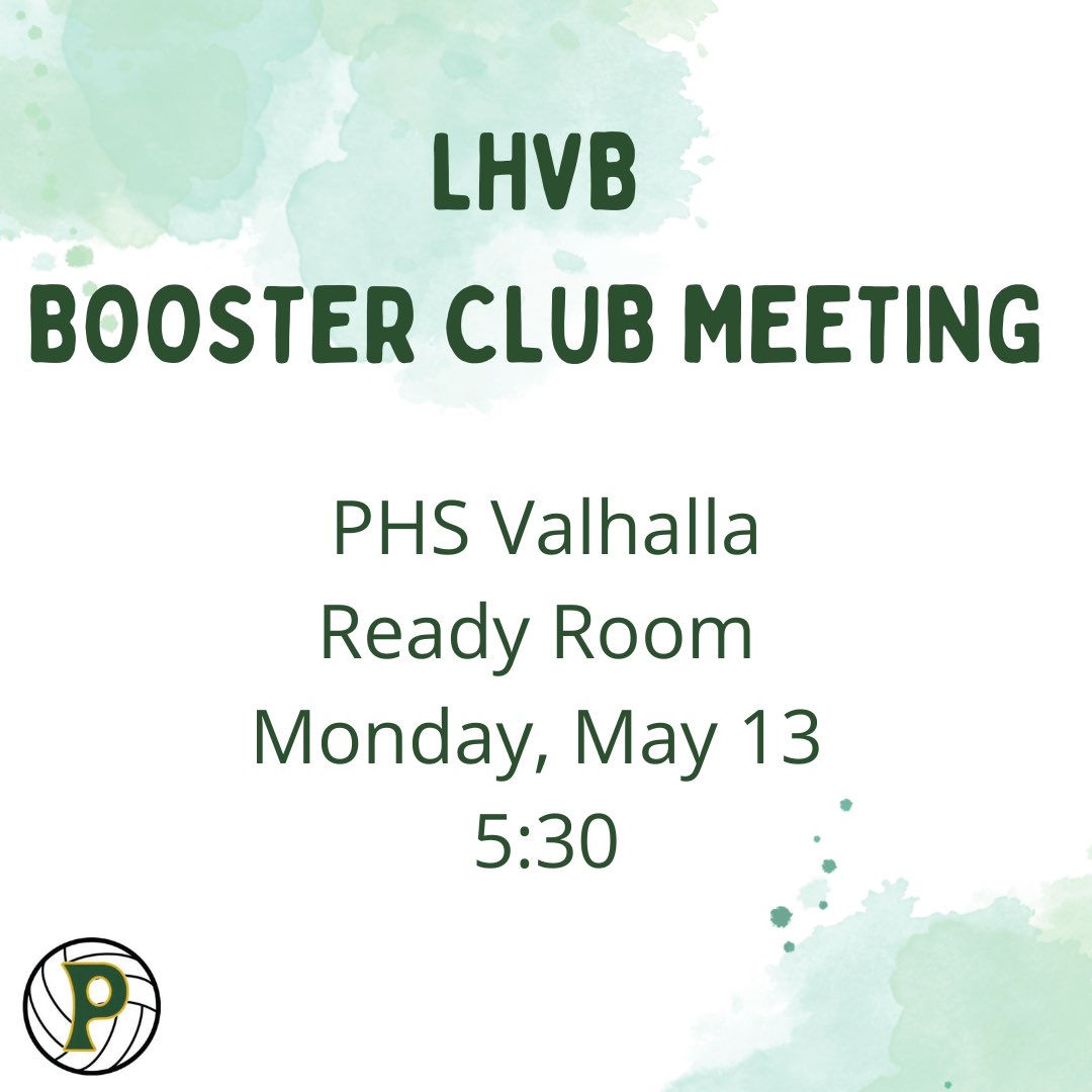 Booster Club Meeting Information! Incoming 9th grade parents are welcome to join! 🌾🏐