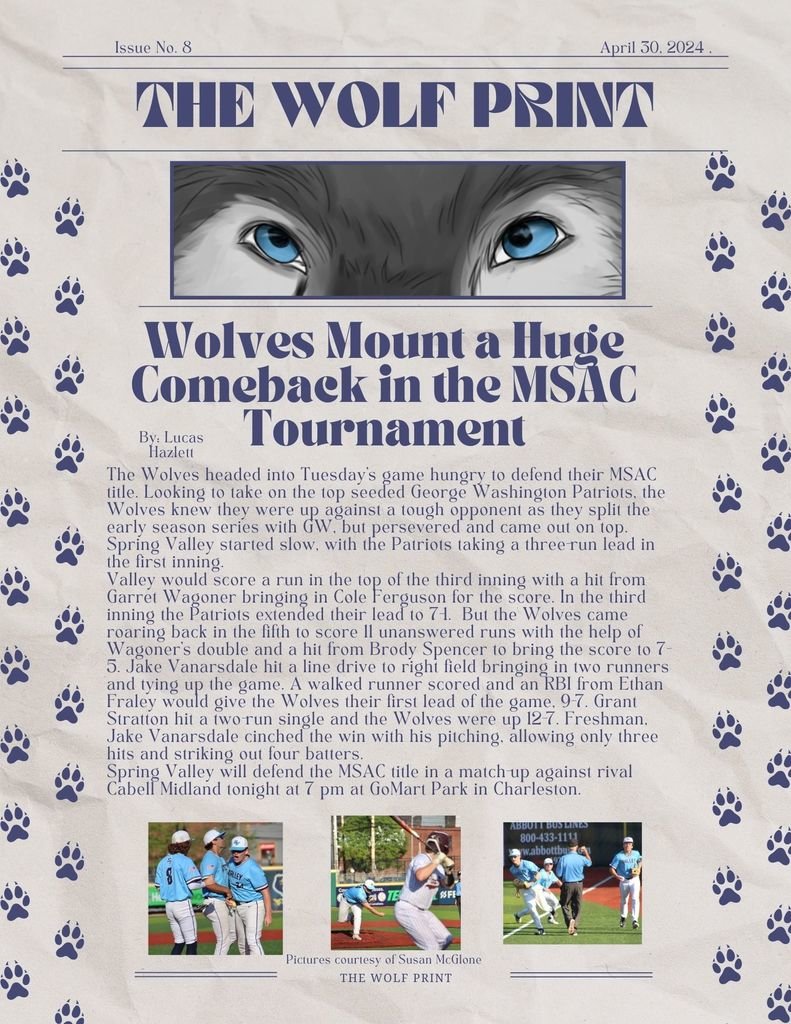 Get the latest news from around SVHS with the April issue of The Wolf Print student newspaper!

canva.com/design/DAGB2D3…