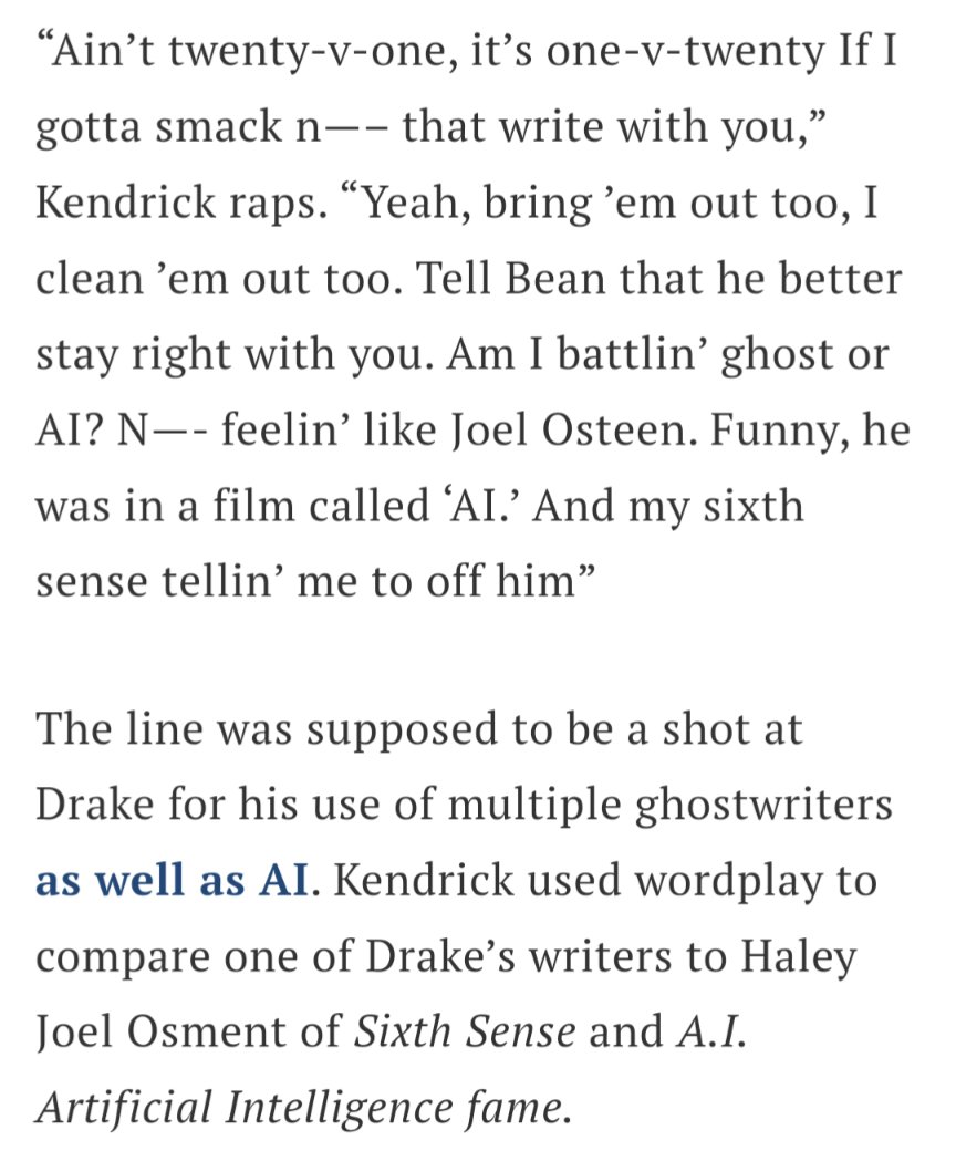 Wait, Kendrick Lamar mistook Haley Joel Osment for Joel Osteen? I'm dead. 💀 youtu.be/NPqDIwWMtxg?si…
