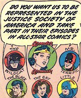 So what if one of the other stars of Sensation Comics besides #WonderWoman had been a member of the #JusticeSocietyOfAmerica? Would it just be #LittleBoyBlue or also the Blue Boys? Would #BlackPirate time travel to the 20th century to join? earth-one-earth-two.blogspot.com/2010/09/legion…