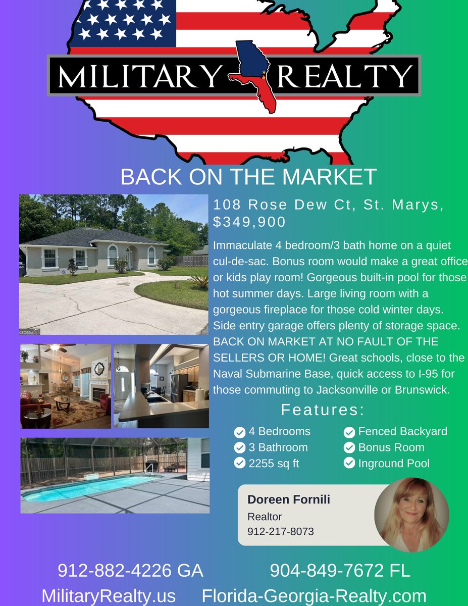 Back on the market! If you missed it the first time don't wait! It wont last long! #realestatelife #realtorlife #buyersagent #buyingahome #sellersagent #sellingyourhome #realestate #southeastgeorgia #northeastflorida #RealEstateExcellence #homesweethome #dreamhouse