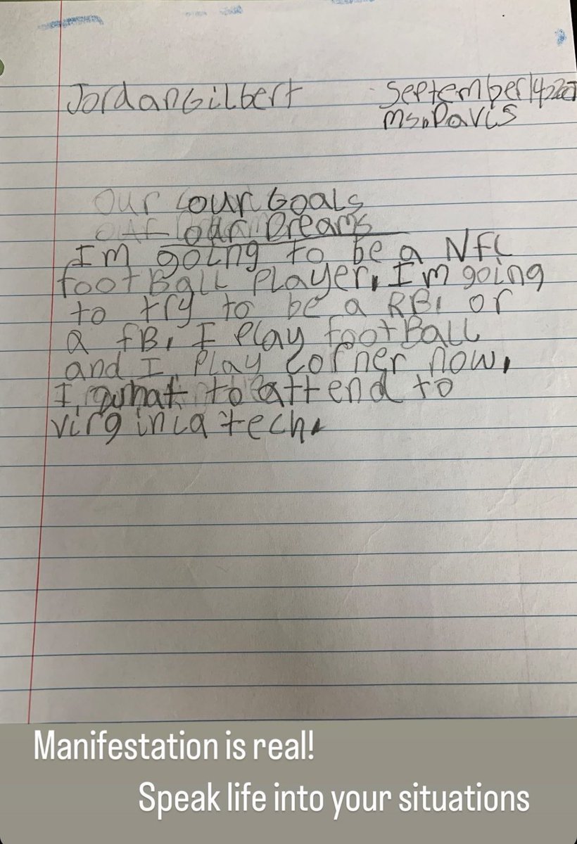 This is what it’s all about. 
DB Jordan Colbert who signed with the Dolphins as an UDFA,  posted this to his insta in what looks like a school assignment as young kid where you are asked to list your goals for yourself! Amazing! 👏 #GoFins