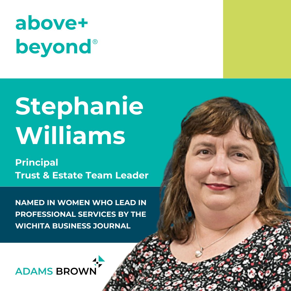 The @ICTBizJournal recently published their list of Women Who Lead in Professional Services, including our own Stephanie Williams! Read the full article here: hubs.la/Q02vBnjp0 #ICTBizJournal #WomenWhoLead #aboveandbeyond #WorkWithAdamsBrown #leadership