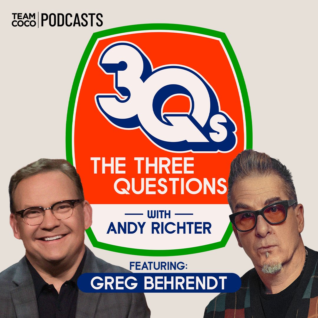 Today on #ThreeQuestions @AndyRichter sits down with Greg Behrendt to discuss the 90’s alt-comedy scene, co-writing 'He's Just Not That Into You,” his life-changing appearance on #Oprah, his battles with addiction and cancer, and more. Listen: listen.teamcoco.com/gregb