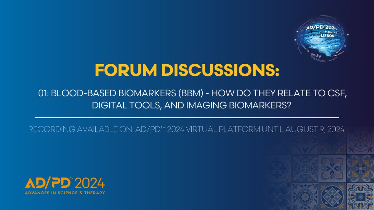 Dive back into the realm of CSF, digital tools, and imaging biomarkers with the recording from Forum 01. Hear what the renowned experts in the field had to share about biomarkers.➡️bit.ly/4d8sRMo @DrNeuroChic @OskarHansson9 @CharlotteTeuni1 @PallaviSachdev @a_hfillit