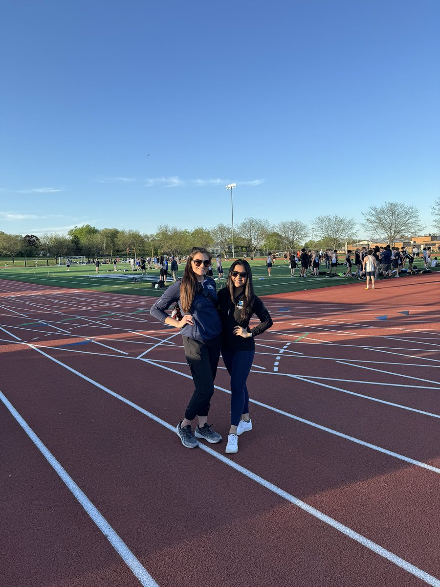 Beautiful day for the boy’s track meet ! Thank you to Athletico Physical Therapist Kristel for joining us today !🌞 @Athletico (not pictured: Albert)