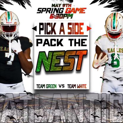 Green & White Spring Game. Thursday May 9th. 6:30 PM @AHS_BALL High School @newerac2 @EraPrep @emilee_smarr @ESPNWestPalm @larryblustein @FAUFootball @FIUFootball @ChadSimmons_ @NP_Florida @Dwight_XOS