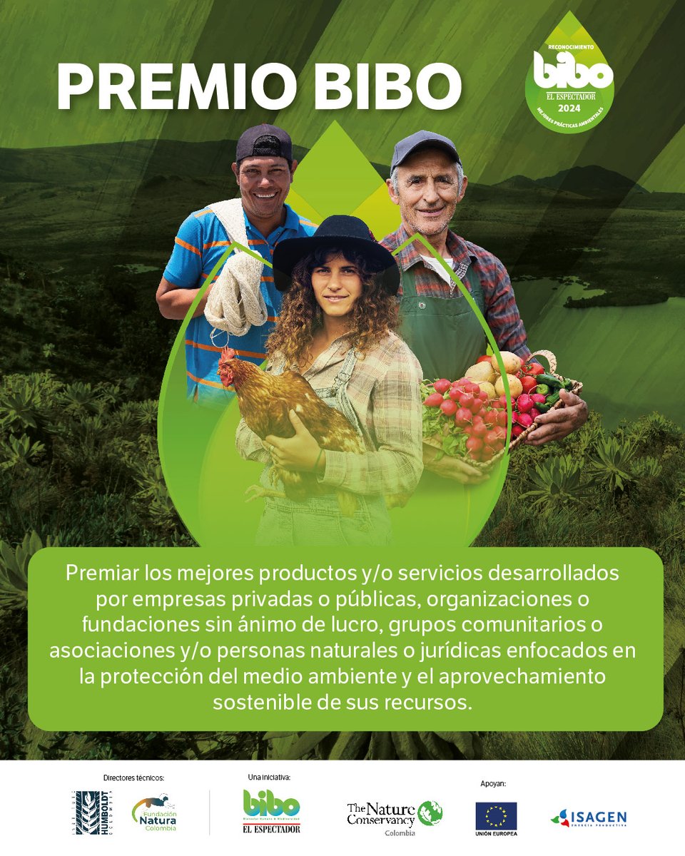 El PREMIO BIBO 2024 🏆 está enfocado en reconocer productos y servicios enfocados en la protección del medio ambiente 🌱y el aprovechamiento sostenible de sus recursos. ¿Quieres inscribirte? 🤔 Visita el enlace que dejamos a continuación. 👉 tinyurl.com/4hpppm63