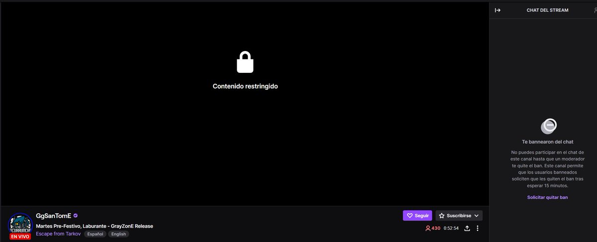 MimiQueenz's tweet photo. Que un wey me banee de esa manera, sin haber comentado en su stream es de pendejos! 👍#EscapefromTarkov  #viral  #español  #twitch #TwitchStreamers https://t.co/xgN1DMTyMw