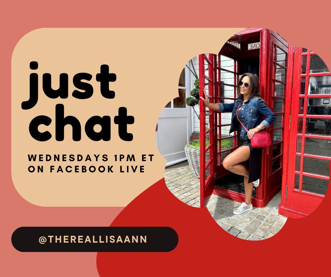 🌟 Tomorrow, 1 PM ET - let's catch up! Join me on #FacebookLive for a cozy chat session. We'll dish about the latest podcast and share good vibes. Don't miss out! 💬🎙️ #JustChat 

facebook.com/TheRealLisaAnn