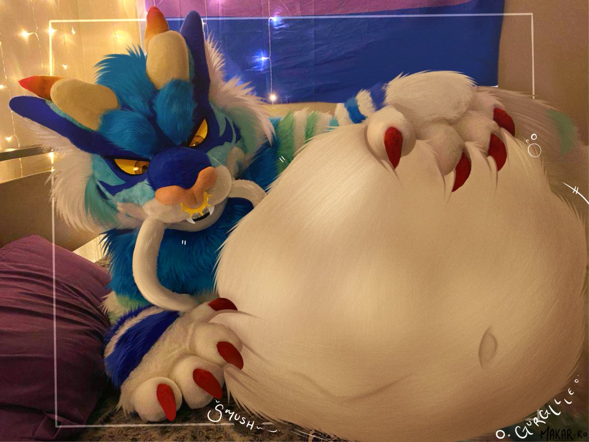 whats the point of having a big ol tum if you're not gonna smush it! fursuit drawover for @gasketAD