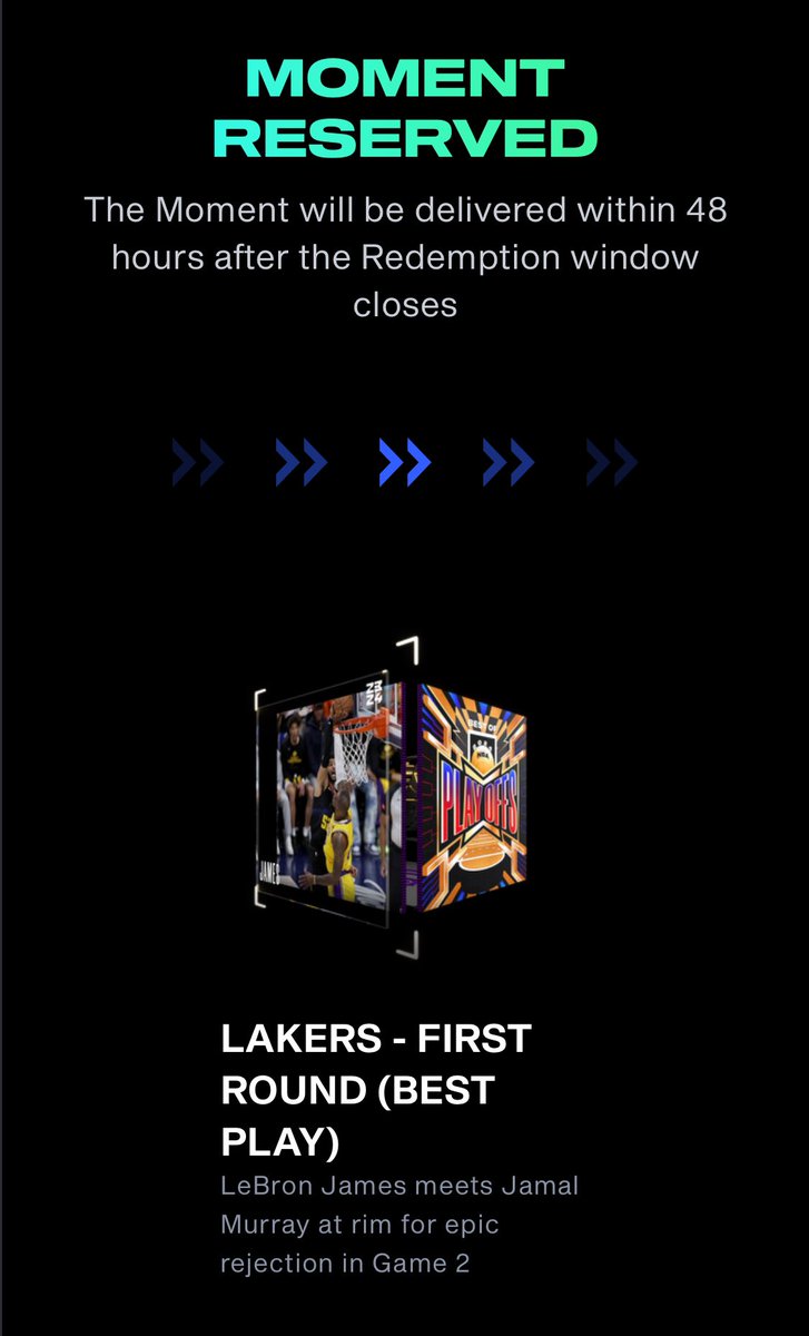 My first rare Lebron James @NBATopShot moment! I can’t wait for the redemption window to close so I can finally add a rare King James to my collection.