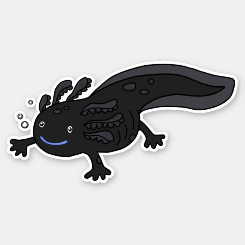 Blue Melanoid #Axolotl die-cut #stickers available at #Zazzle. Choose from 6 sizes, matte or transparent. Save 25%! 🖤💙🖤zazzle.com/blue_melanoid_… #Zazzlemade