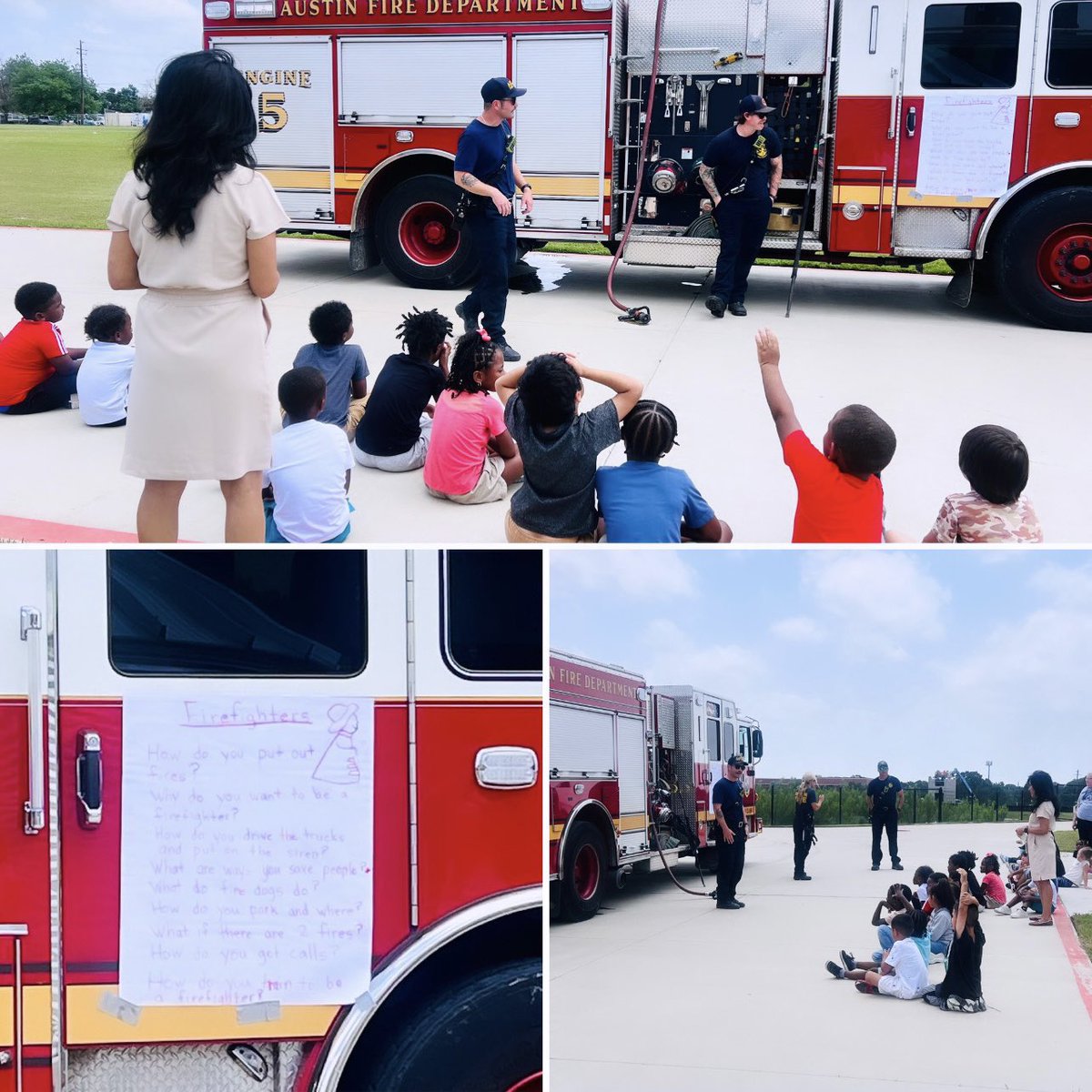 🚒 Kindergarten had a special visit from the Austin Fire Department today! 

🚒 Exciting learning experiences like this make our days brighter! 

#AISDProud 
#KidsDeserveIt