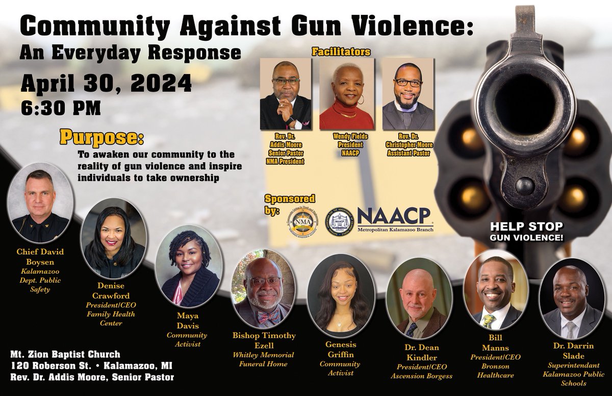 Powerful conversation tonight on what we can do to stop gun violence in Kalamazoo. Thanks to the Metro Kalamazoo Branch NAACP and Pastor Moore, Mt. Zion Baptist Church, for bringing us together.