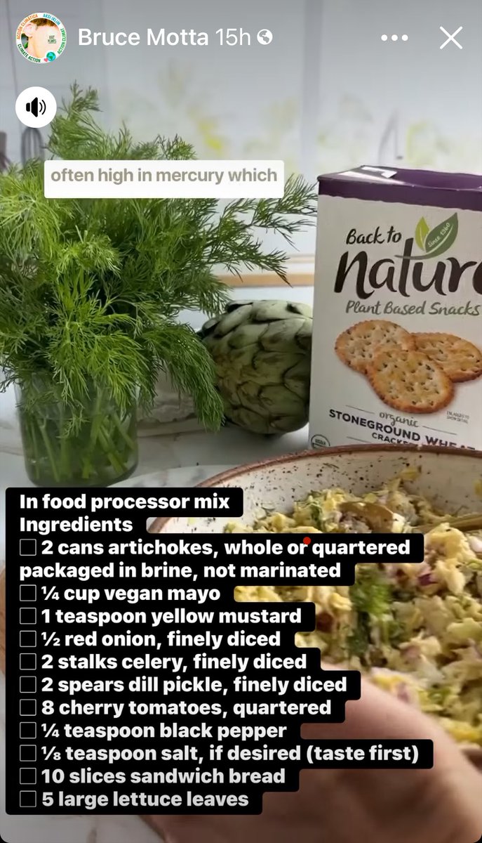 A dead Fish is not food It’s violence.  Don’t be cruel, don’t eat unhealthy.  Enjoy this delicious alternative to tuna salad. Peace begins on our plates.