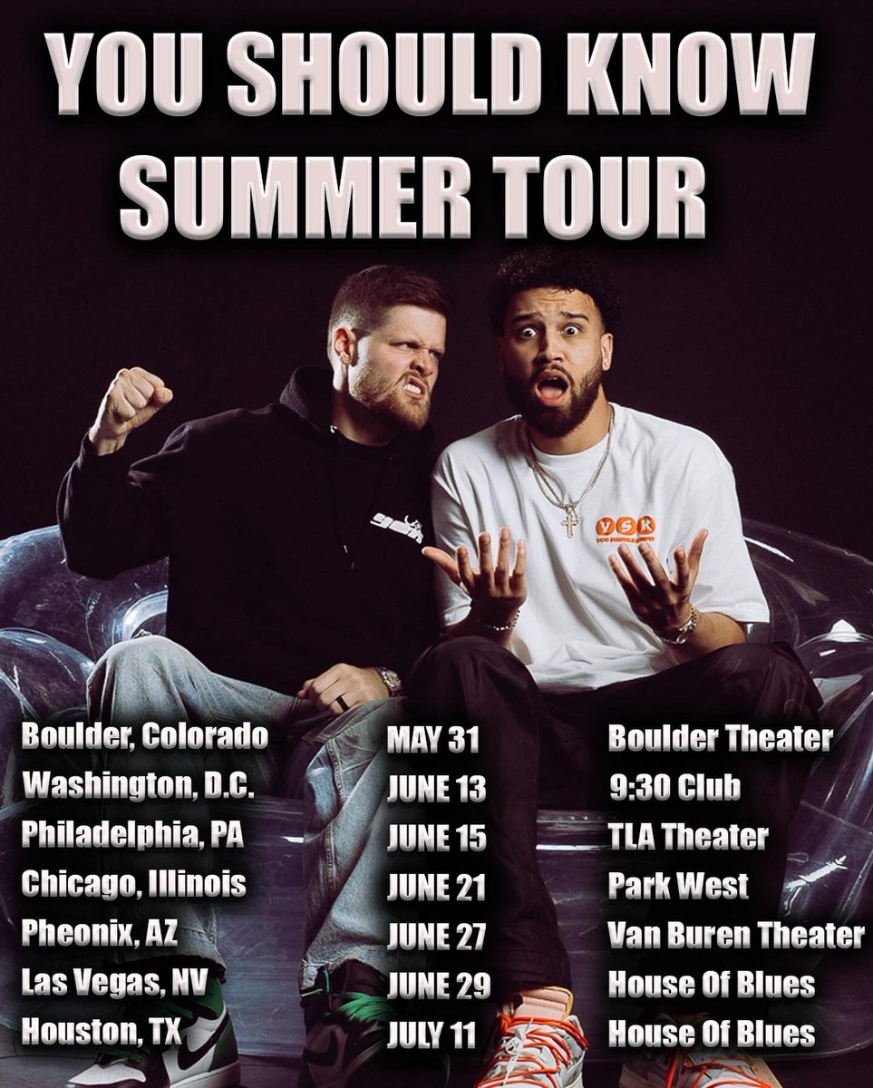 SUMMER TOUR IS A FEW WEEKS AWAY! GET YOUR TICKETS NOW! linktr.ee/youshouldknowp…